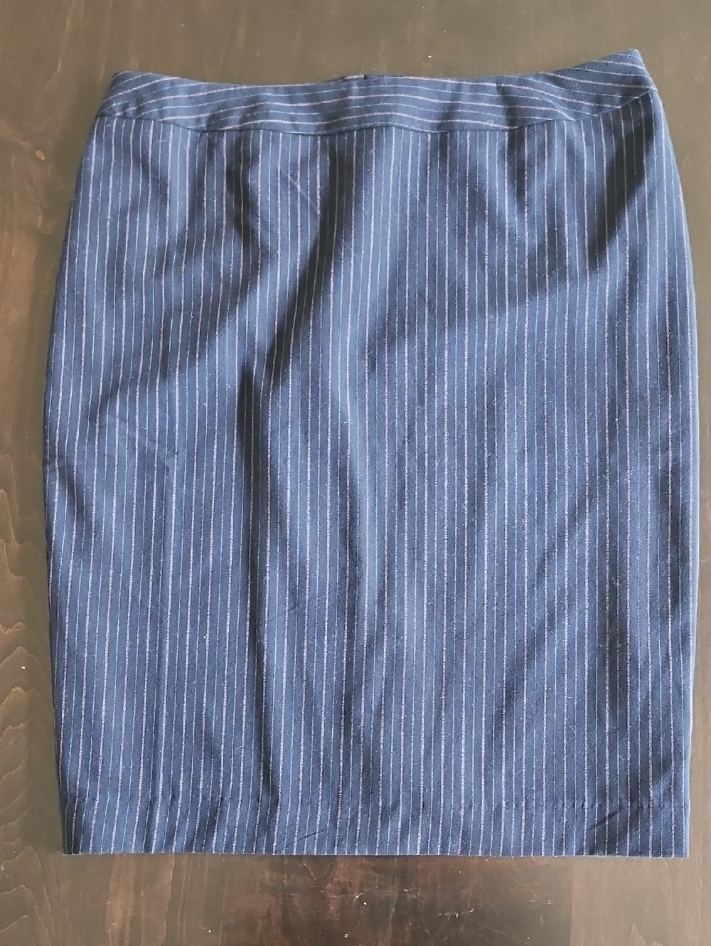 Cleo Navy Pinstripe Pencil Skirt